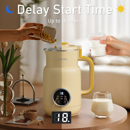 Arcmira 𝟲 𝗶𝗻 𝟭 Nut Milk Maker, 20 oz(600ml) Homemade Almond, Oat, Soy, Coconut, Plant Based and Non Dairy Beverages, Milk Blender Machine with Delay Start, Keep Warm, Boil Water, Self Cleaning