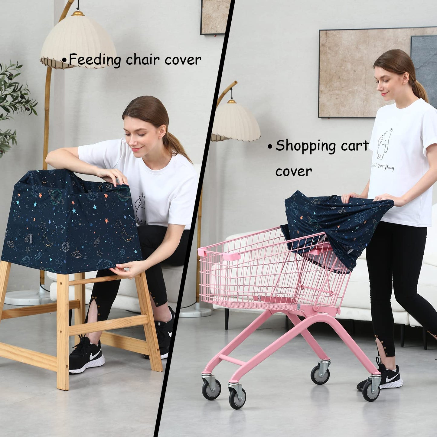 Car Seat Covers for Babies - Multi-use Carseat Canopy Cover Breastfeeding Covers, Stroller Canopy Cover (Navy Dinosaur)
