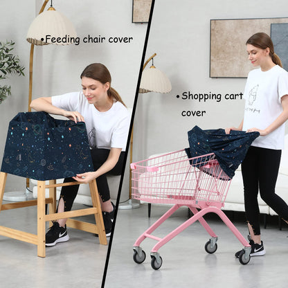 Car Seat Covers for Babies - Multi-use Carseat Canopy Cover Breastfeeding Covers, Stroller Canopy Cover (Navy Dinosaur)