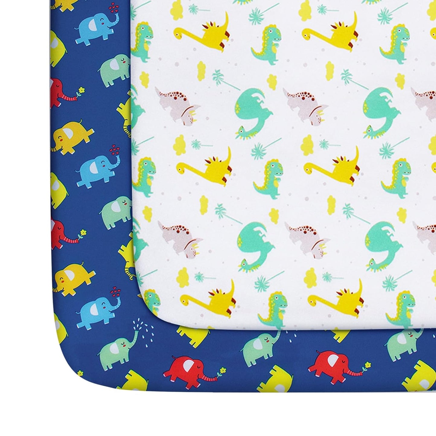 Pack and Play Sheets, 2 Pack Mini Crib Sheets, Stretchy Playard Fitted Sheet, Compatible with Graco Pack n Play, Soft and Breathable Material, Planet & Flower
