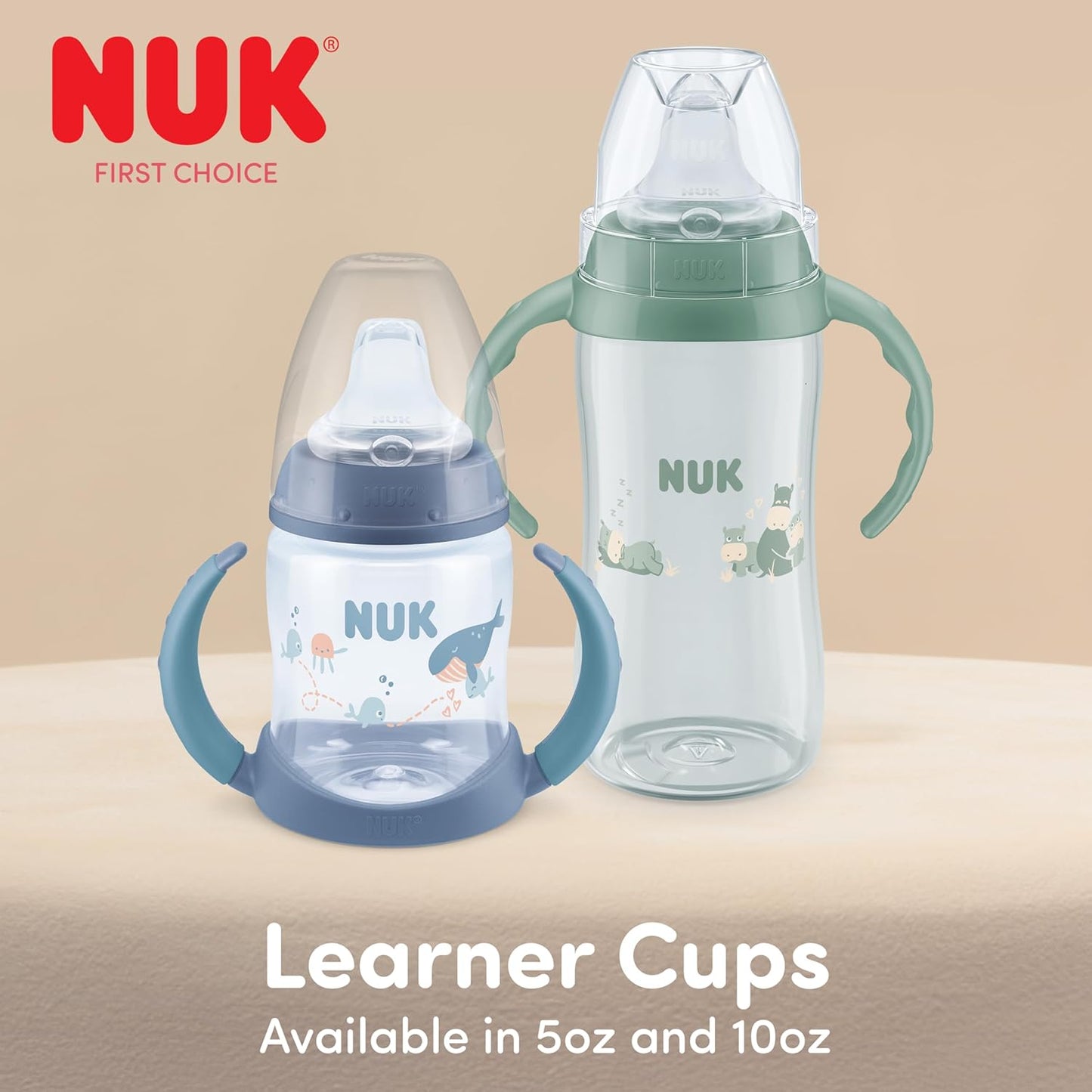 NUK Mickey Mouse Large Learner Cup 10oz 2pk – BPA Free, Spill Proof Sippy Cup