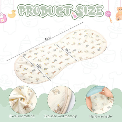 Hahafelt 3 Pcs Changing Pad Liners Fits in Peanut Shape Changing Pad Waterproof Diaper Mats Organic Cotton Peanut Mats are Warm on Baby's Back, Washable Reusable (Starry Style,Multicolor)