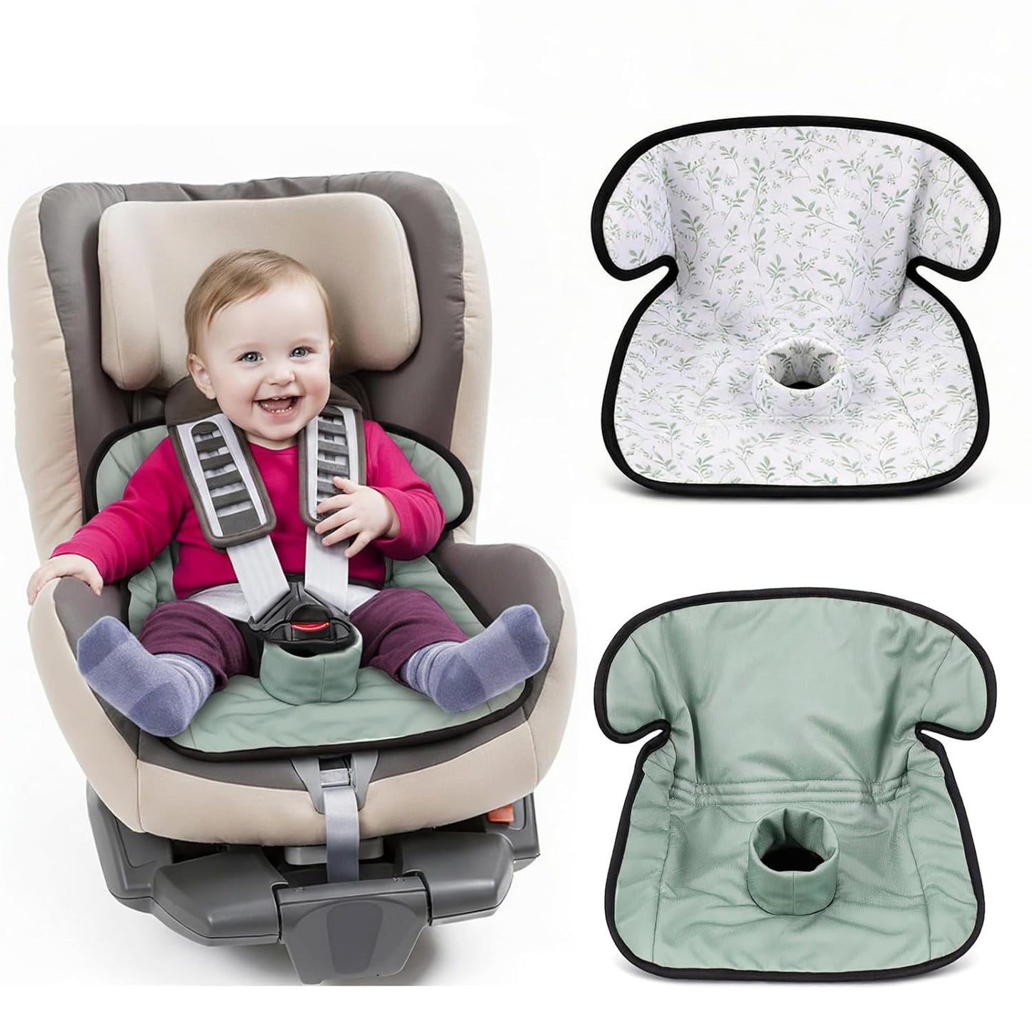 HunnmingRe 2 Pack Floral Car Seat Protector for Potty Training Waterproof Piddle Pad Cover from Spillages Nappy Leaks Toilet Training Anti Slip Backing Strollers Carseat Liner for Toddlers Babies