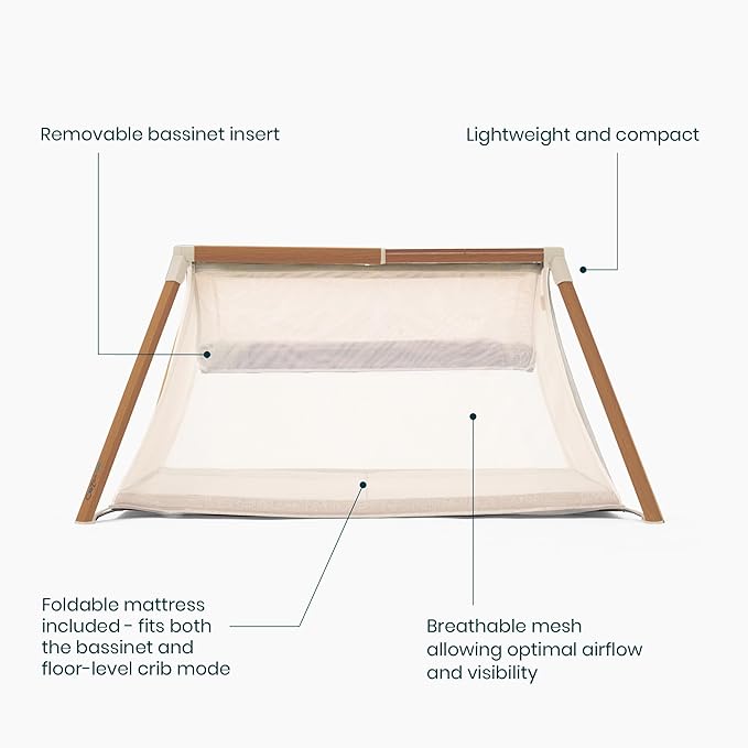 Tutti Bambini CoZee® Go 3-in-1 Portable Bassinet, Baby Playpen & Travel Crib | Foldable Playard with Mattress Included | 0-3 Years (Walnut & Ecru) | Baby essentials, Travel essentials, baby registry search