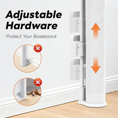Retractable Baby Gates for Doorways, Mesh Dog Gate for Stairs, Pet Gate Indoor, Extends to 55" Wide 33" Tall, Safety Toddlers Gates for Hallways, Indoor & Outdoor Use, White
