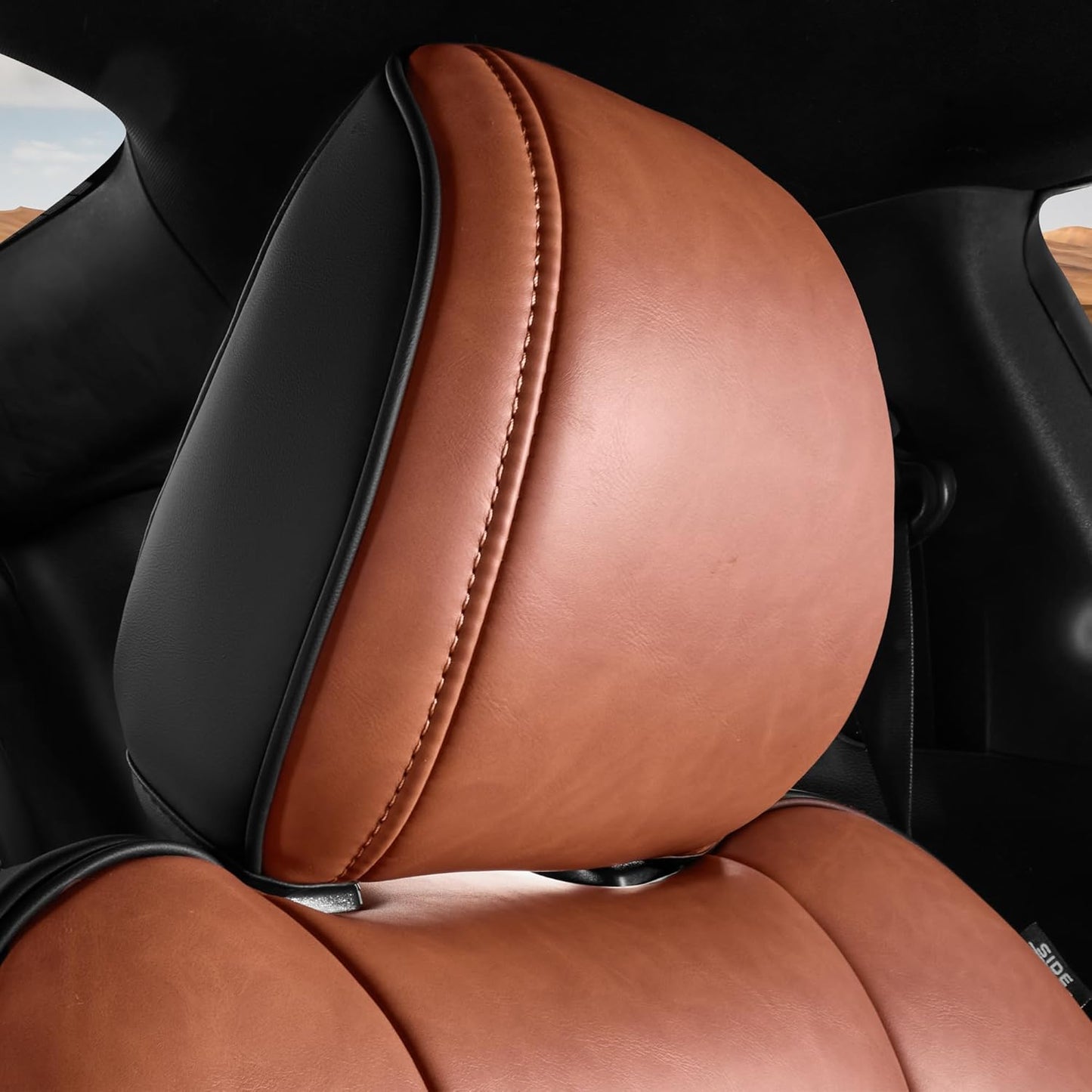 Custom Fit Ford Mustang Convertible Seat Cover 2015 2016 2017 2018 2019 2020 2021 2022 2023 2024 2025 2026, Faux Leather Car Seat Cover Full Set (Convertible-Red+Balck)