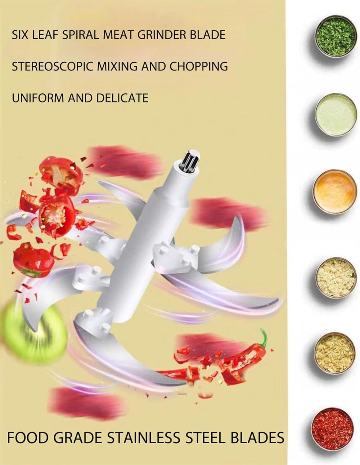 3L Electric Meat Grinder, Stainless Steel Dough Machine, 300w Strong Food Processing Machine, 5-Speed Mode, Used For Dough Stirring, Onion, Meat, Nuts, Fruits, Garlic, Vegetables, Baby Food