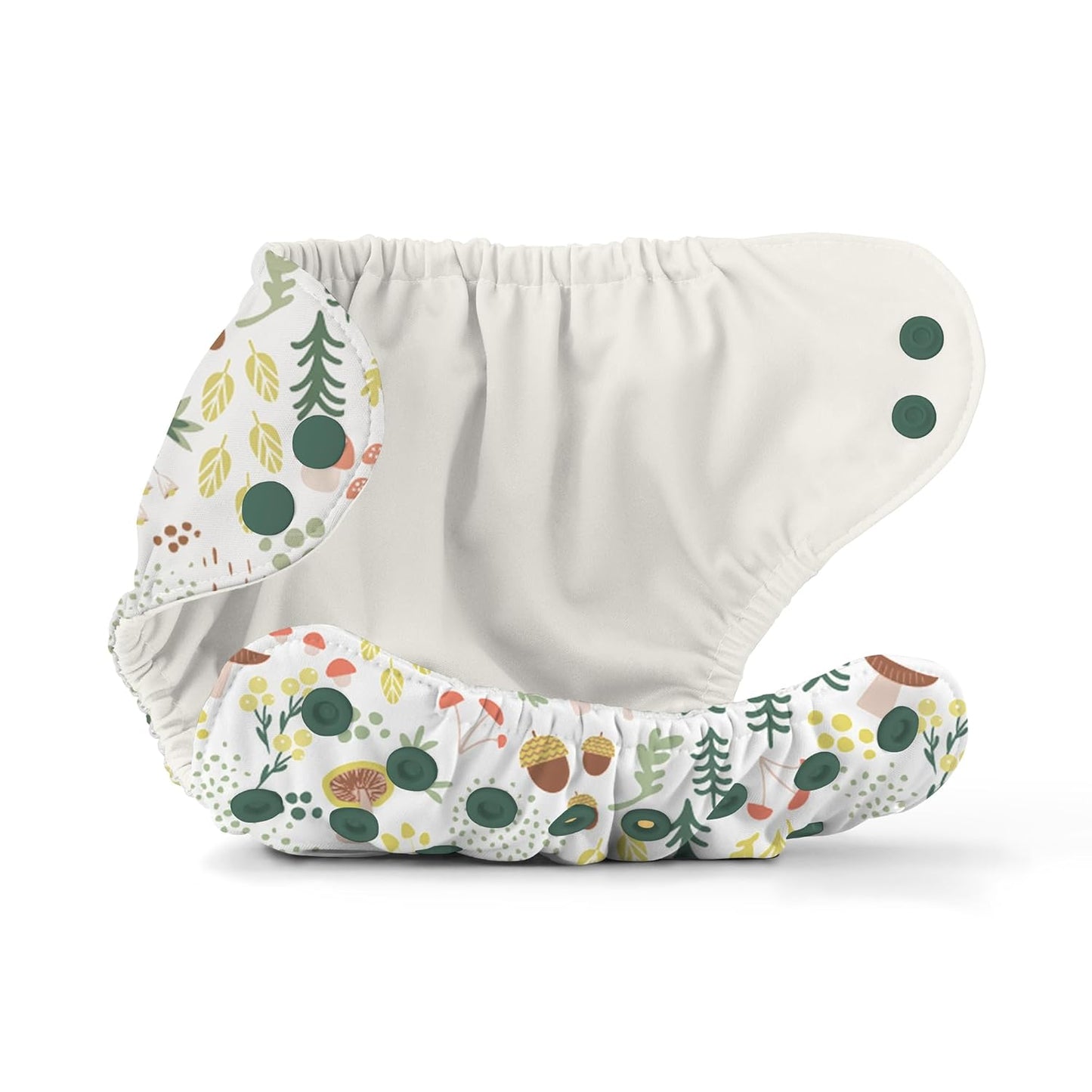 Esembly Cloth Diaper Cover - Reusable Swim Diaper, Waterproof, Breathable - Adjustable Outer Layer Over Absorbent Inner for Blowout Protection - Sea Glass, Size 2 (18-35lbs)
