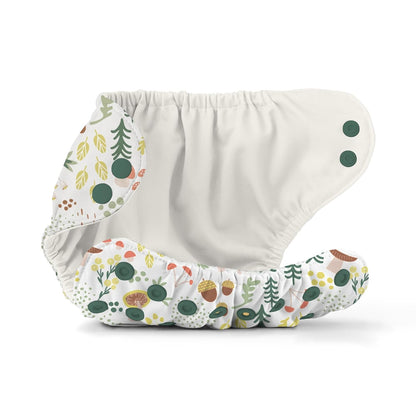 Esembly Cloth Diaper Cover - Reusable Swim Diaper, Waterproof, Breathable - Adjustable Outer Layer Over Absorbent Inner for Blowout Protection - Sea Glass, Size 2 (18-35lbs)
