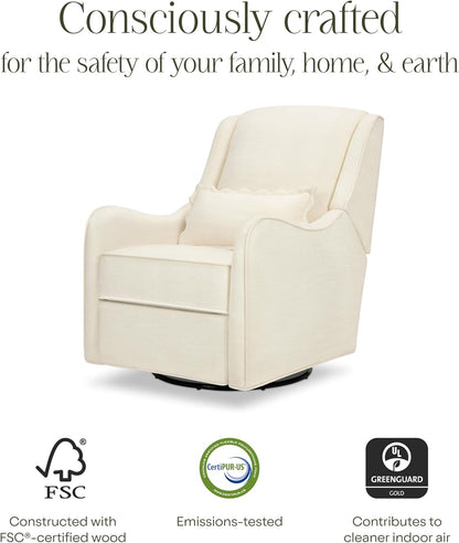 Namesake Devon Recliner and Swivel Glider in Performance Dusty Rose Eco-Basketweave, GREENGUARD Gold and CertiPUR-US® Certified