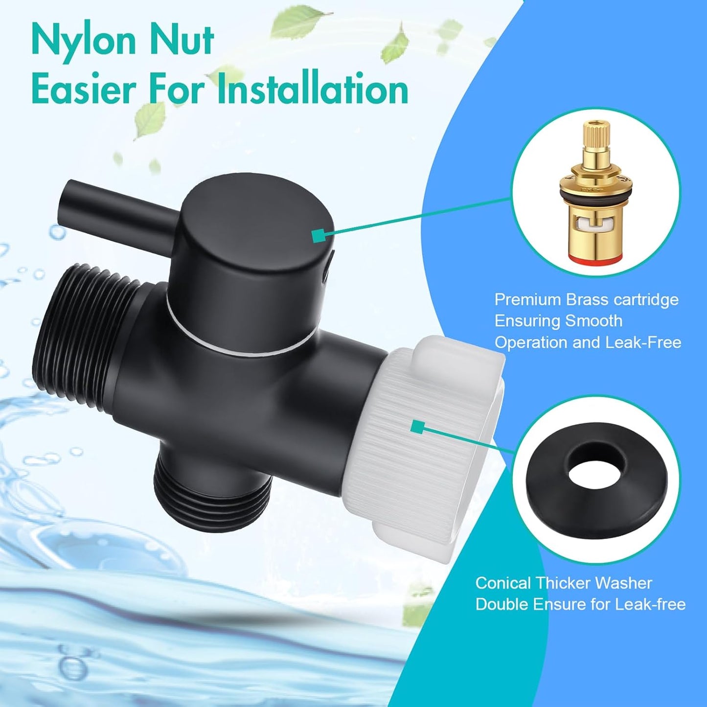 BARROCK Handheld Bidet Sprayer for Toilet, Stainless Steel Metal Made Baby Cloth Diaper Spraying Kit, Bathroom Toilet Bidet Attachment Set for Bathing Pets and Feminine Hygiene, Matte Black