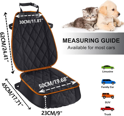 AsFrost Dog Seat Cover Cars Trucks SUVs, Thick 600D Heavy Duty Pets Car Seat Cover, Waterproof & Wear-Resistant Durable Nonslip Backing & Hammock Convertible, Black, 2 Pack