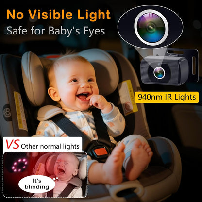 Rohent Car Camera for Baby USB: Plug and Play Easy to Install Crystal Night Vision Wide View Angle for Newborn Infant Safety
