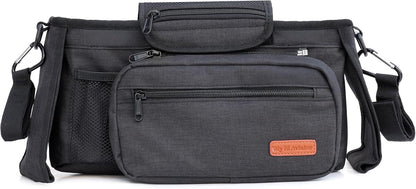 Universal Stroller Organizer Bag with 2 Insulated Cup Holder, Durable Detachable Phone Bag and Shoulder Strap – Fits for Pet Stroller Caddy, Uppababy, Baby Jogger, Britax, Doona, Nuna