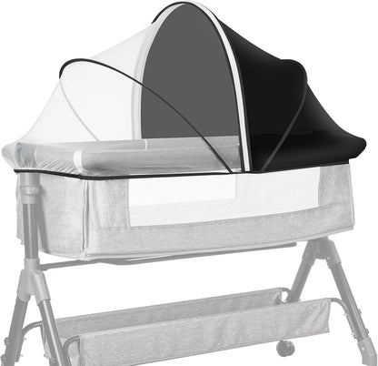 Bassinet Cover Mosquito Net for Babies to Keep Insects/Bugs/Cats Out, Toddler Bassinet/Bedside Sleeper/Crib Net with Two-Way Zippers & Storage Bag, Breathable Mesh Holes, White
