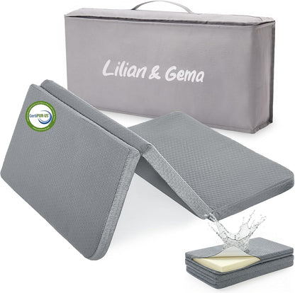 Lilian&Gema Pack and Play Mattress 38"x26"x1.5", Pack N Play Mattresses Pad for Play Pen and Playard, Premium Foam Playpen Mattress Topper with Washable Cover & Traveling Bag for Baby Toddler