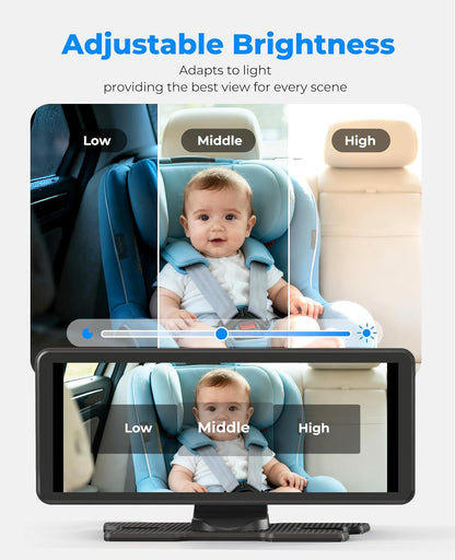 LUCKVIEW BM5PRO 7.2" Dual Camera Baby Monitor, 1080P HD Display for 2 Kids, Night Vision, Easy Install Car Baby Monitor, Ideal Gift, Rear Seat Safety for Babies & Pets