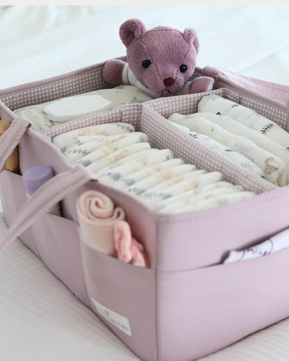 Lily Miles Baby Diaper Caddy Organizer - Large Tote Bag for Newborn essentials Boy or Girl - Baby Shower Basket - Nursery Must Haves - Registry Favorites - Newborn Caddie Car Organizer