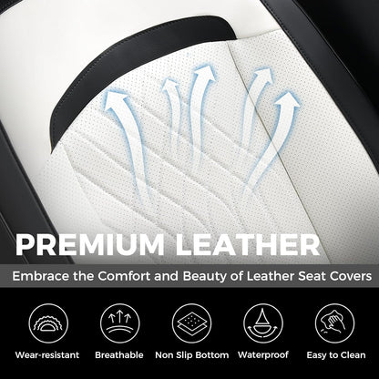 FLORICH Car Seat Covers Front Seat, Leather Seat Covers for Cars, Car Seat Protector Waterproof, Universal Automotive Seat Covers, Front Car Seat Cover Fit for Most Sedans SUV Pick-up Truck