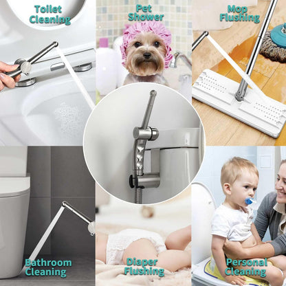 BARROCK Advanced Handheld Bidet Sprayer Set for Toilet, Bathroom Ergonomic Jet Bidet Spray Attachment Kit for Muslim Shower, Feminine Hygiene, Bathing Pets and Washing Baby Cloth Diaper, Matte Black
