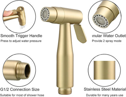 2 Function Cloth Diaper Sprayer,Biveah Stainless Steel Handheld Bidet Sprayer for Toilet Brushed Nickel, KXS004NA