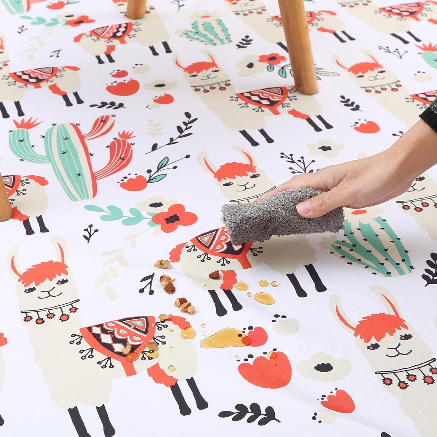 Splat Mat for Under High Chair/Arts/Crafts by CLCROBD, 51" Baby Anti-Slip Food Splash and Spill Mat for Eating Mess, Waterproof Floor Protector and Table Cloth