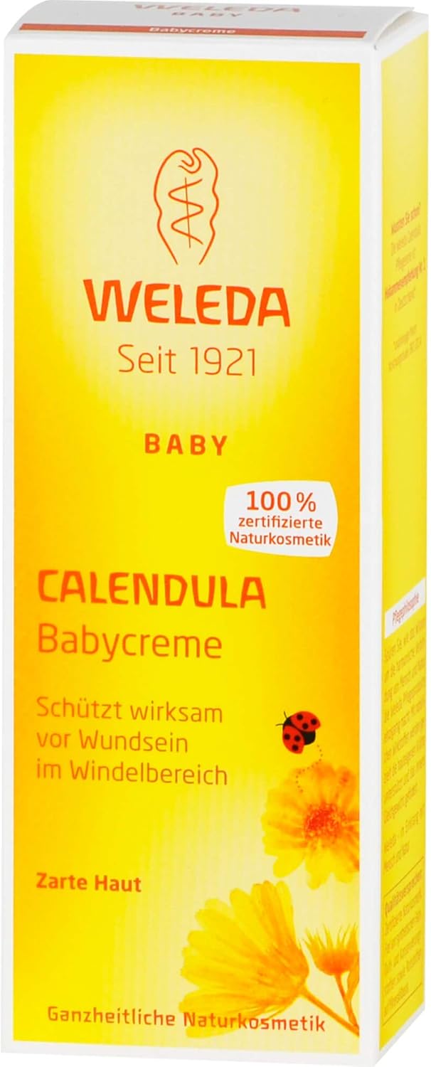 WELEDA Calendula Baby Cream - Protects Sensitive Baby Skin Against Soreness - The Ideal Care for The Diaper Area - Cares Gently & soothes Skin - Promotes Skin Regeneration - 75 ml
