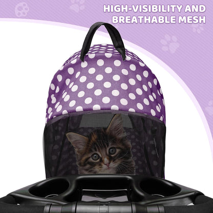 Magshion Compact Pet Stroller for Small-Medium Dogs/Cats up to 22lbs, 4-Wheel Lightweight Umbrella Shaped Portable Puppy Travel Jogger with Breathable Mesh, Cup Holder & Rear Storage, Black