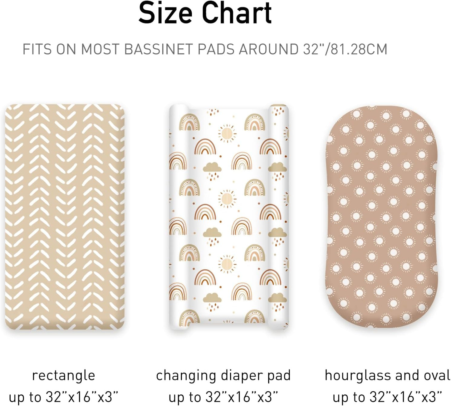 Bedside Sleeper Bassinet Fitted Sheets 20 x 33, 3 Pack Baby Delight Beside Me Dreamer,Babybond,Jimglo,koola,cowiewie,fodoss, Dream On Me Baby Square Bassinet, Pink Animal