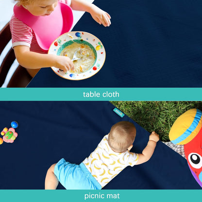 Splat Mat 2 Pack for Under High Chair & Arts & Crafts & Eating Mess, Waterproof 42''×46'' Baby Playtime Anti-Slip High Chair Mat for Floor or Table, Reusable & Portable Splash Mat