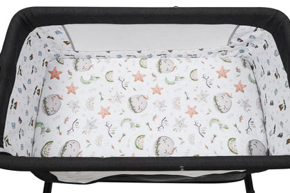 Bassinet Sheet Set 2 Pack Snug Fitted Bedside Sleeper Bassinet Sheets, Stretchy Ultra Soft, Unisex Boy Girl, Light Blue & Dinosaur