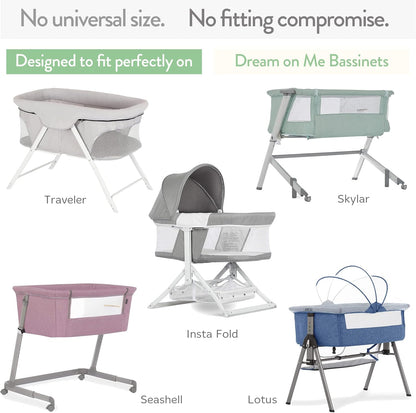 Bassinet Fitted Sheets 33x20 for Baby Beside Dreamer Bassinet & Bedside Sleeper – Snuggly Soft 100% Jersey Cotton – Dusty Blue + Navy – 2 Pack