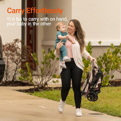 MAMAZING Ultra Air Lightweight Baby Travel Stroller with Carbon Fiber Frame, Compact & Airplane-Friendly, One-Handed Fold, 11.6 lbs, Perfect for Toddlers, Grey