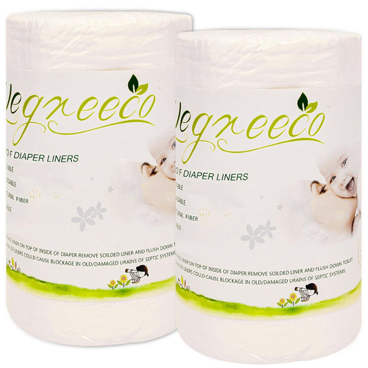 wegreeco Unscented Diaper Liners - Fragance Free and Chlorine Free Cloth Diaper Liners - 100 Sheets Per Roll (5 Roll)