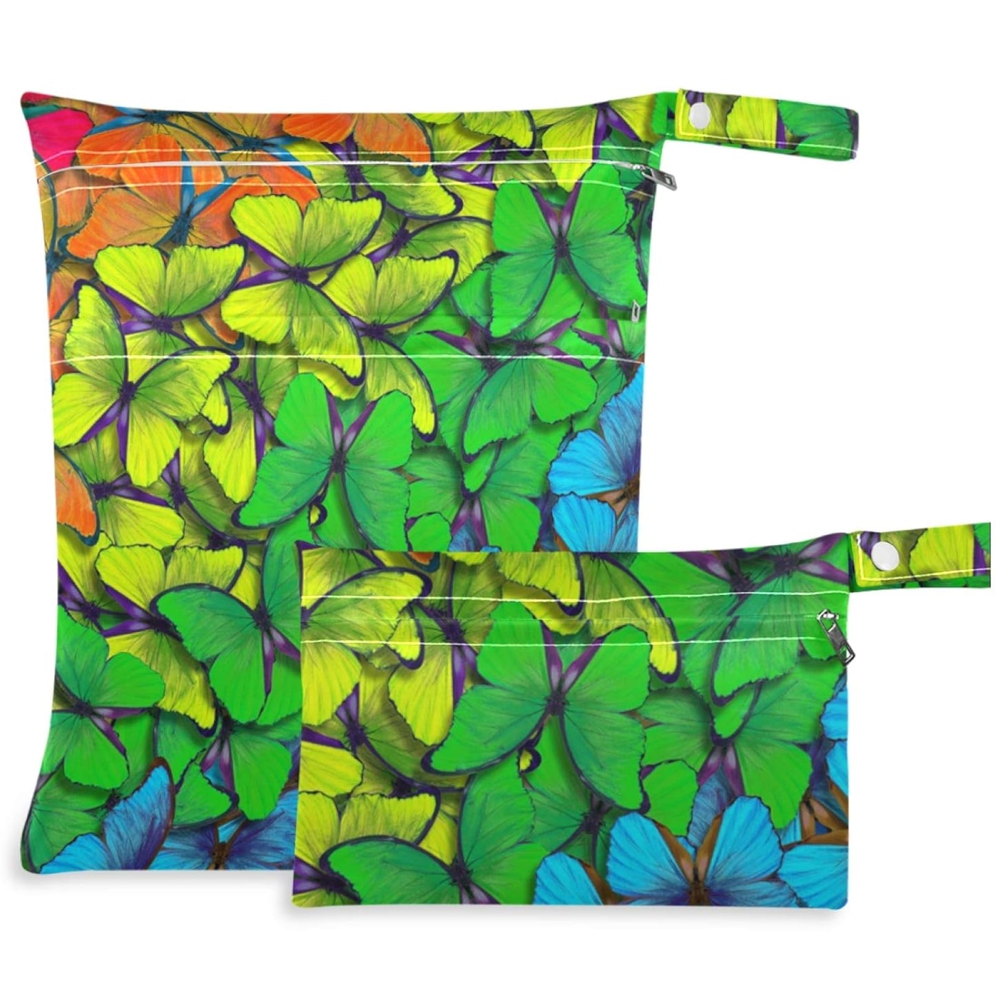 visesunny Colorful Donut Candy 2Pcs Wet Bag with Zippered Pockets Washable Reusable Roomy for Travel,Beach,Pool,Daycare,Stroller,Diapers,Dirty Gym Clothes, Wet Swimsuits, Toiletries