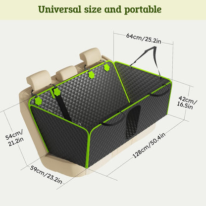 2-in-1 Dog Car Seat Cover for Back Seat, Transform to Passenger Mode - Dog Car Seat, Waterproof, Scratch-resistant, Support to 330lbs, for Outdoor Activities, Travel, to the Vet, for Cars/SUV/Truck