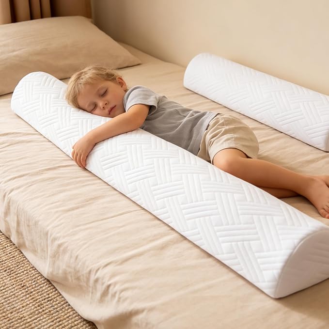 Ceekliybear 2-Pack Premium Foam Bed Bumpers for Toddler, Non-Slip Bed Rails for Toddlers for Twin, Queen, King Beds, Machine Washable Bumpers Cover for Easy Care（Size：52" x 7" x 5"）