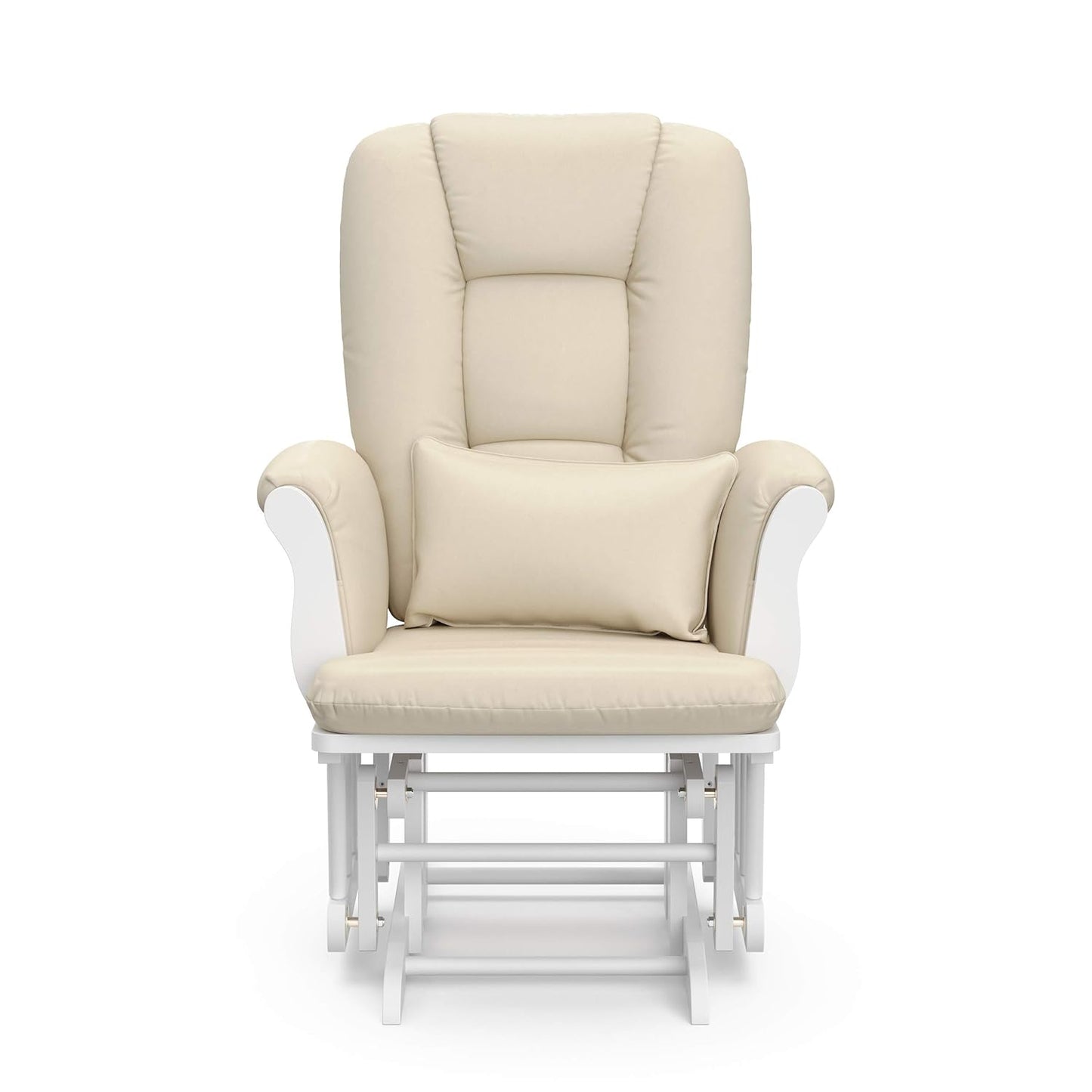 Storkcraft Tuscany Glider with Ottoman (Black/Gray) — GREENGUARD Gold Certified, Bonus Lumbar Cushion Included, Solid Wood Base, Smooth Motion, Award-Winning Nursery Rocking Chair, Glider and Ottoman