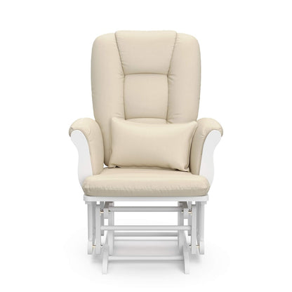 Storkcraft Tuscany Glider with Ottoman (Black/Gray) — GREENGUARD Gold Certified, Bonus Lumbar Cushion Included, Solid Wood Base, Smooth Motion, Award-Winning Nursery Rocking Chair, Glider and Ottoman