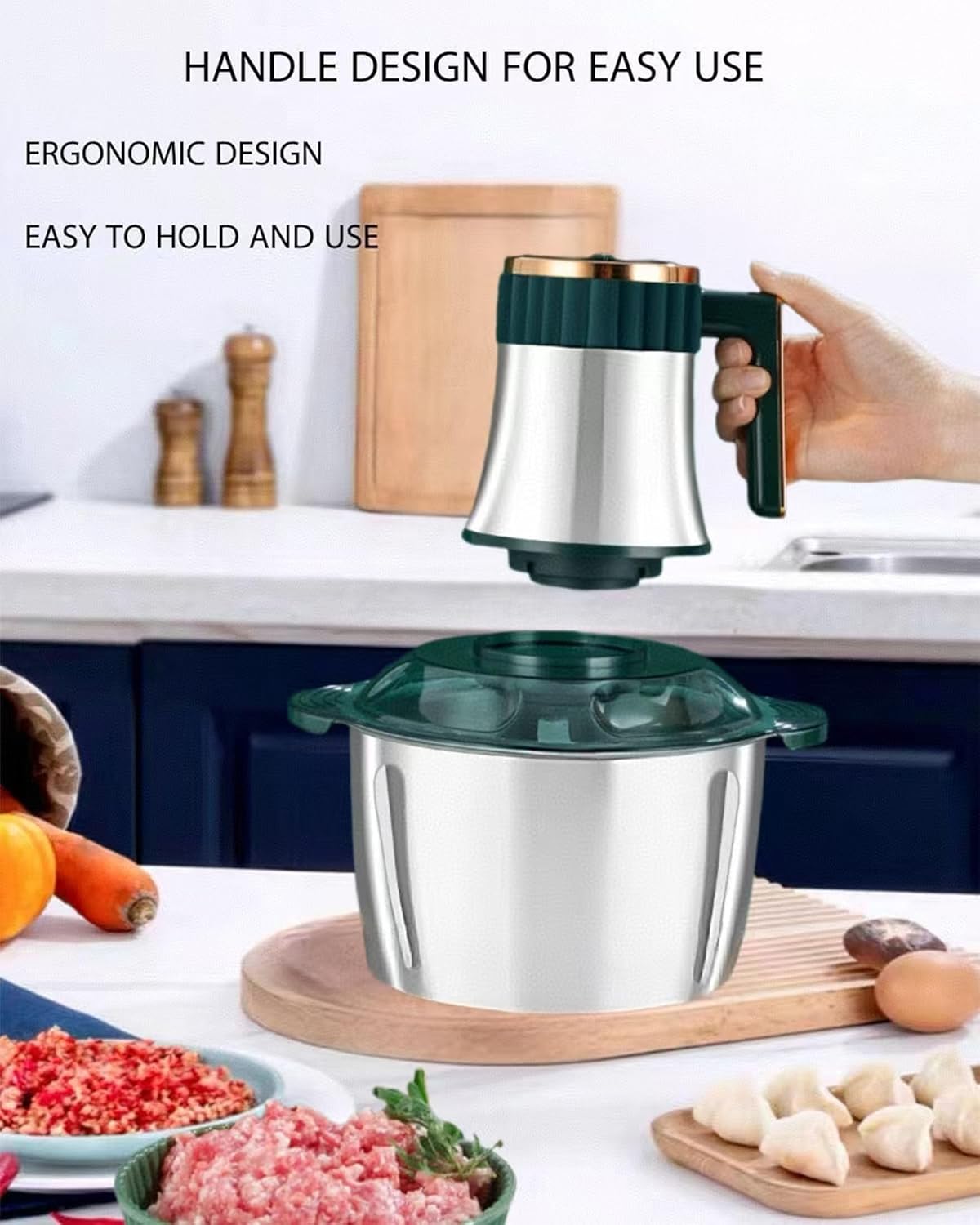 3L Electric Meat Grinder, Stainless Steel Dough Machine, 300w Strong Food Processing Machine, 5-Speed Mode, Used For Dough Stirring, Onion, Meat, Nuts, Fruits, Garlic, Vegetables, Baby Food