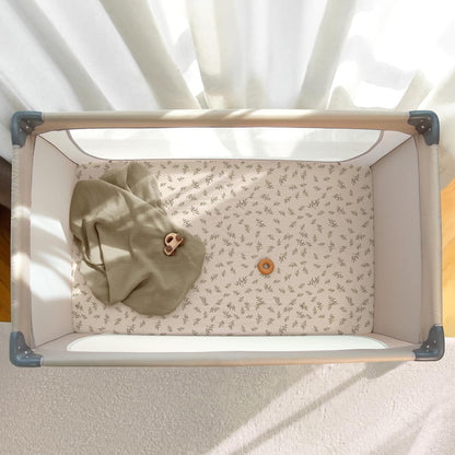 lulumoon Baby Bassinet Sheets Muslin: Cotton Bedside Bassinet Sheets Leaf for Boys - Fitted for Bedside Sleeper Mattress