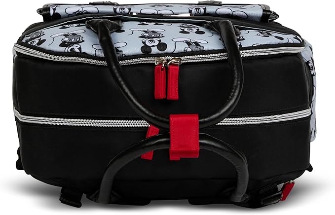 Disney Diaper Bag Backpack with Changing Pad Mickey Mouse – 16” Nylon Baby Bag for Parents, Insulated Bottle Holders, Multiple Storage Pockets