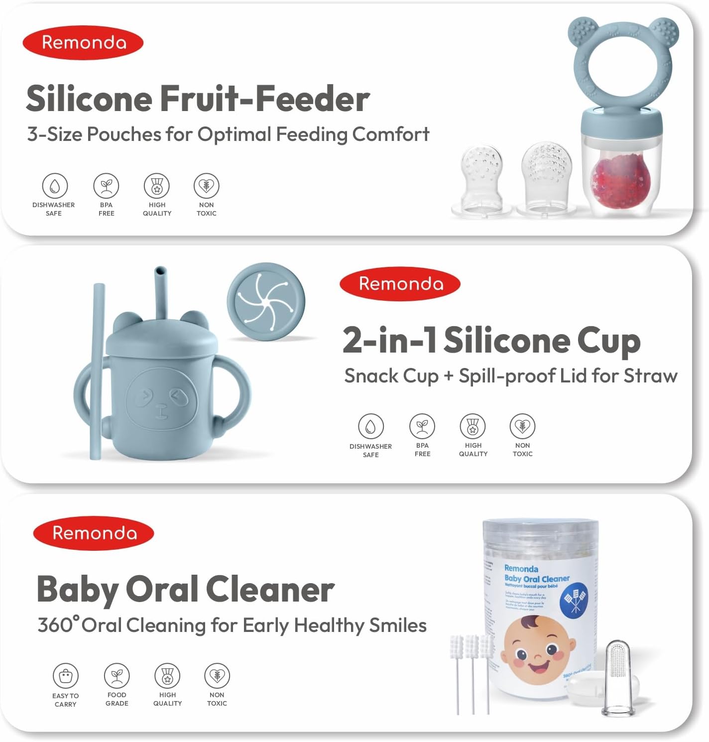 Remonda 23-Piece BPA-Free Silicone Baby Feeding Set | Extra Large Suction Plates, Toddler Bowls, Self Feeding Spoons, and More | Dishwasher Safe| Baby Led Weaning Supplies (Green）01