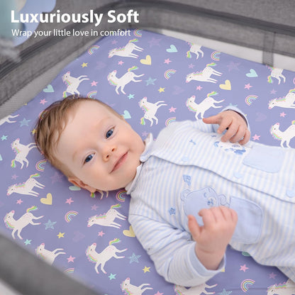 Baby Bedside Bassinet Sheets Girl, 33”x20” Compatible with Baby Delight Dream On Me & Most Rectangle Bedside Sleeper Bassinet Mattress, Super Soft Microfiber Pink Butterfly Flower
