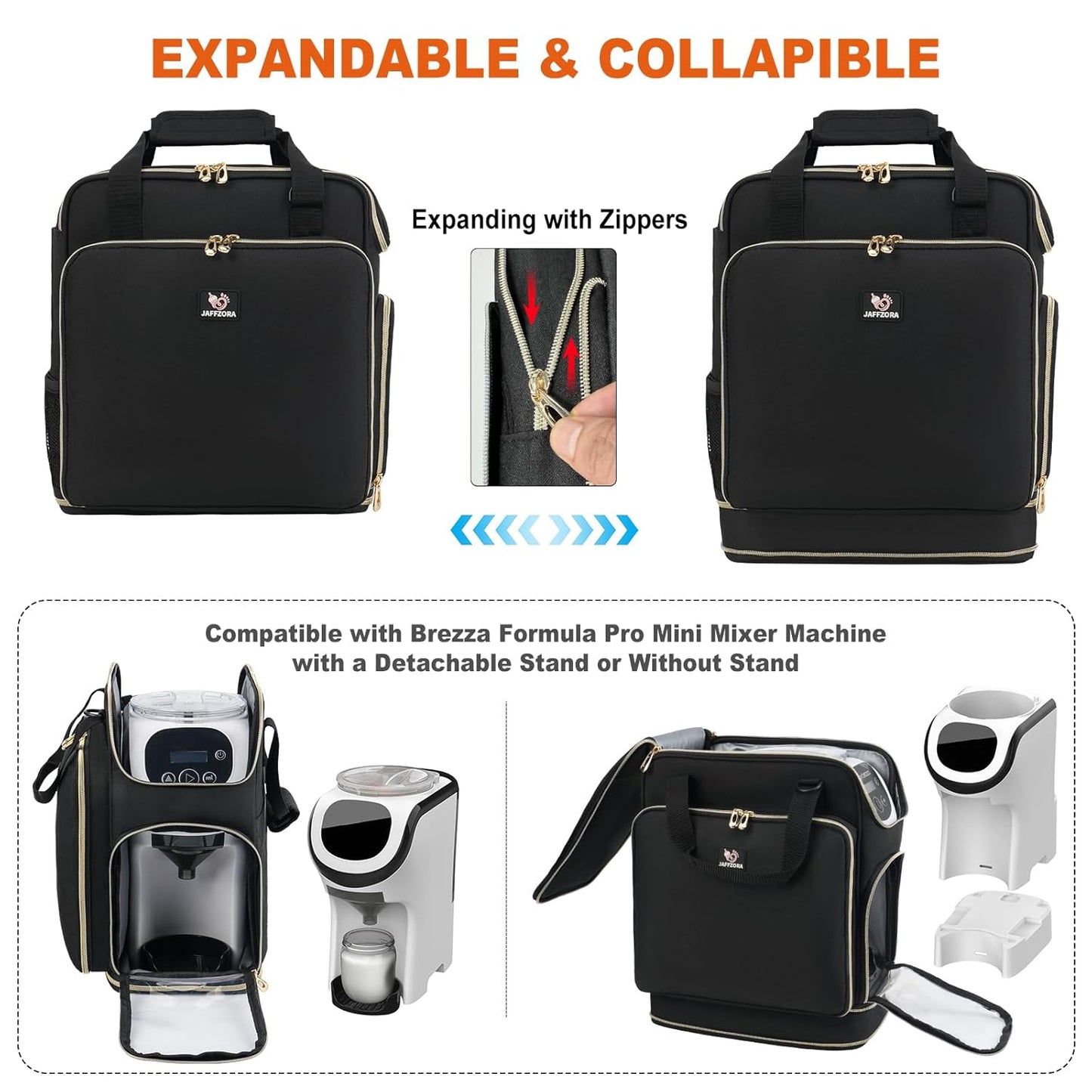 Carrying Case Compatible with Baby Brezza Formula Pro Mini Baby Mixer Machine, Insulated Formula Mixer Travel Bag with Shoulder Strap