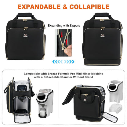 Carrying Case Compatible with Baby Brezza Formula Pro Mini Baby Mixer Machine, Insulated Formula Mixer Travel Bag with Shoulder Strap