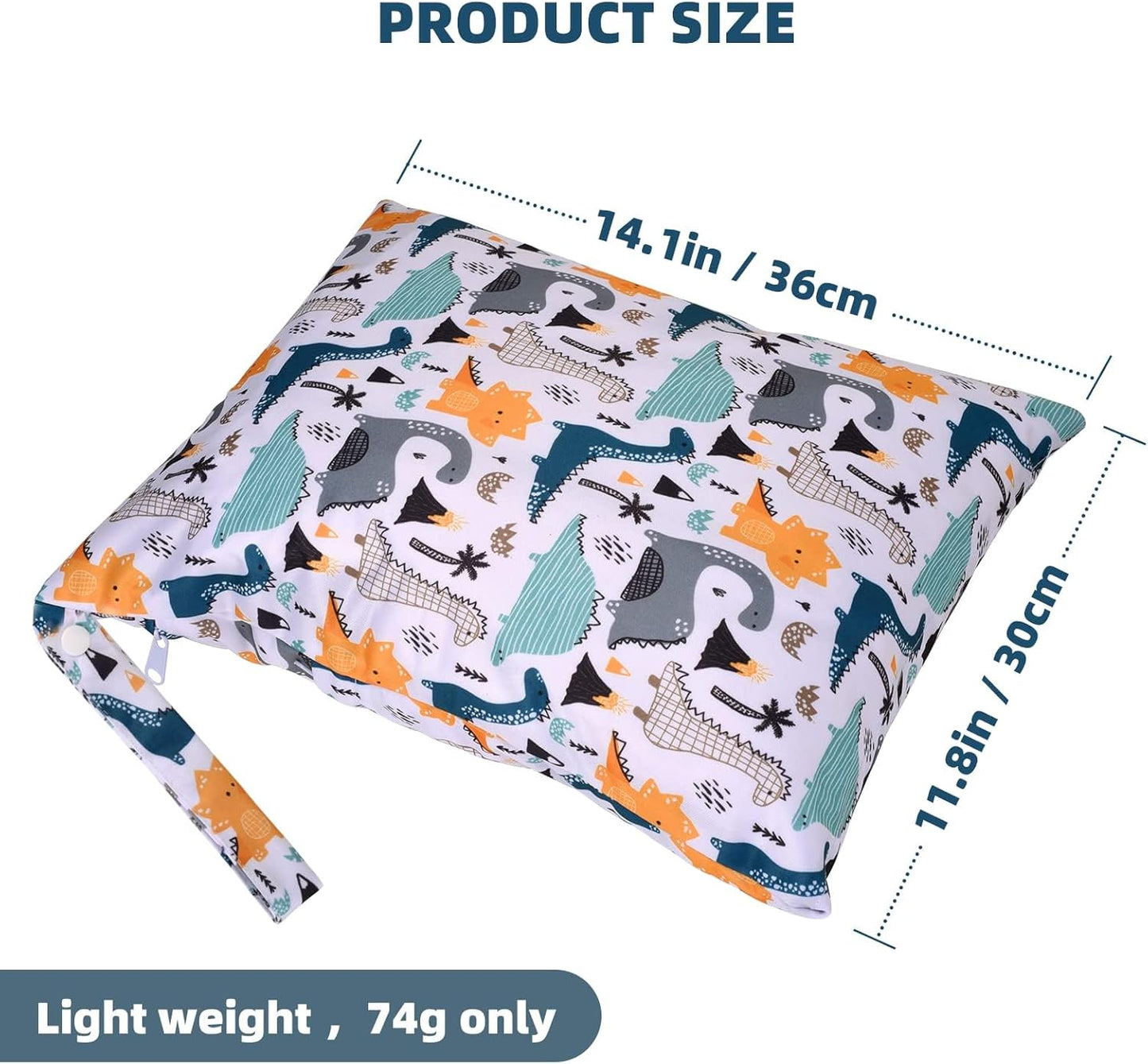 Wet Dry Bags 2-Pack with Cute Dolphin Print - Waterproof Travel Organizer for Swimming Pool Beach Gym Baby Cloth Diapers Swimwear with Dual Zippers