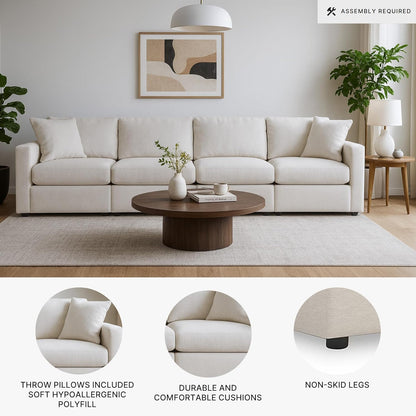 Signature Design by Ashley Modmax Coastal Press-Back Swivel Glider Rocker Recliner with Machine Washable Cover, Hidden Storage Compartments and 2 Bolster Pillows, Beige - Colors B