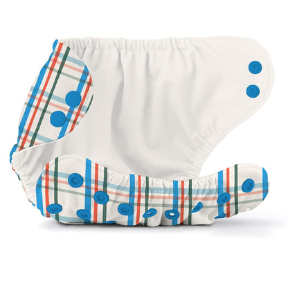 Esembly Cloth Diaper Cover - Reusable Swim Diaper, Waterproof, Breathable - Adjustable Outer Layer Over Absorbent Inner for Blowout Protection - Sea Glass, Size 2 (18-35lbs)