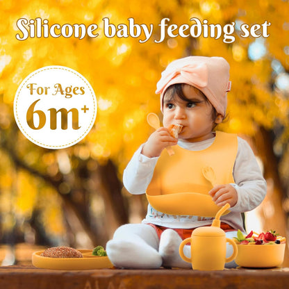 Silicone Baby Feeding Set 21 Pcs, Baby Led Weaning Supplies, Baby Feeding Supplies Set BPA Free, Essentials for Newborn Gift Mixed
